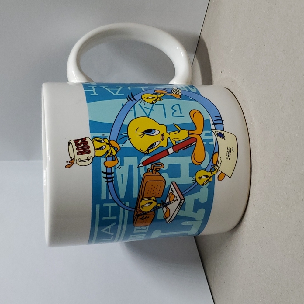Tweety and Sylvester Looney Tunes Warner Bros. Mug 1996 Vintage Coffee Bweak!